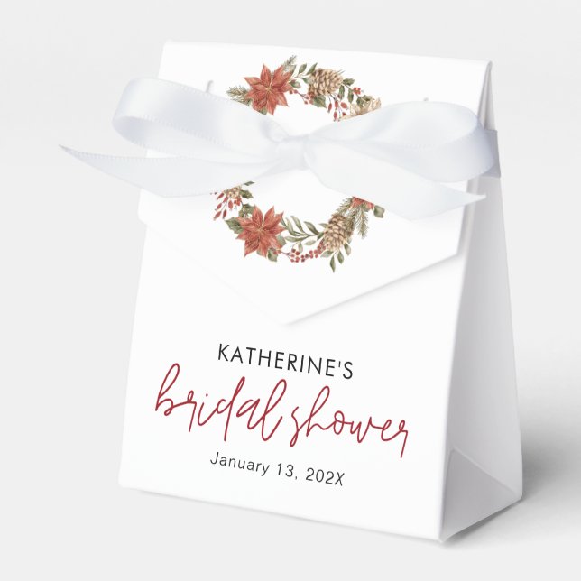 Merry Little Christmas Winter Bridal Shower  Favor Box (Front Side)