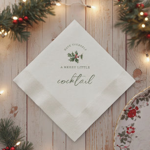 Merry Little Cocktail Christmas Napkins