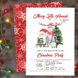 Merry Little Cute Kids Christmas Birthday Party Invitation<br><div class="desc">Merry Little Christmas themed Birthday party invitation - perfect for kids winter birthday parties. This cute festive design features Santa and his helpers with a christmas tree and sleigh filled with gifts. You can personalize the title and all of the invitation wording to suit a child of any age.</div>
