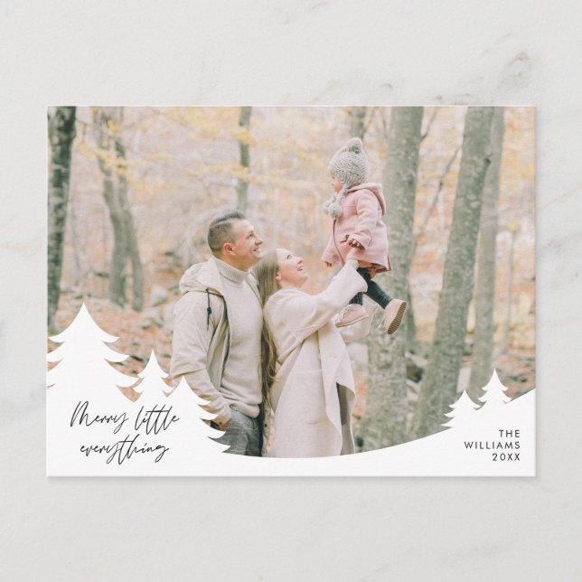 Merry Little Everything, Family Photo, Modern Postcard (Front)