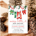 Merry Little Floral Christmas Santa Baby Shower Invitation<br><div class="desc">Celebrate the upcoming arrival with our Merry Little Floral Red Poinsettia Christmas Santa Baby Shower Invitation. This festive invitation features a classic Santa Claus design surrounded by vibrant red poinsettias and elegant greenery, creating a warm and joyful atmosphere for your holiday-themed baby shower. The blend of traditional Christmas elements with...</div>