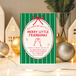 Merry Little Friendsmas Christmas Cocktail Party Invitation