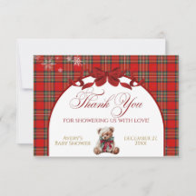 Merry Little Red Bow Christmas Plaid 