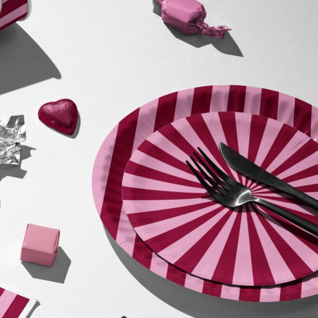 Merry little red stripe Christmas Party Plate (Creator Uploaded)