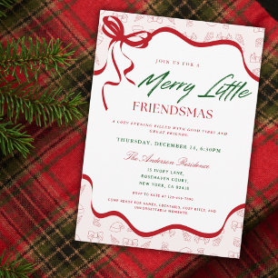 Merry Little Whimsical Friendsmas Christmas Party Invitation