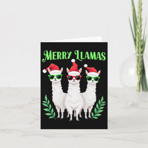 Merry Llamas Funny Christmas Llama Animal Holiday Card