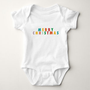 MERRY LOVE JOY COLORFUL CHRISTMAS BABY BODYSUIT