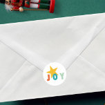 MERRY LOVE JOY | COLORFUL CHRISTMAS CLASSIC ROUND STICKER<br><div class="desc">MERRY LOVE JOY | COLORFUL CHRISTMAS _____________________________ ***this design is part of a christmas holiday collection*** Introducing my sleek and modern "Merry Love Joy | Colourful Christmas" collection! Elevate your holiday celebrations with a contemporary touch, featuring the standout element of bold "Merry Love Joy | Colourful Christmas" text that exudes...</div>