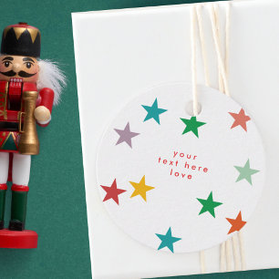 MERRY LOVE JOY   COLORFUL CHRISTMAS FAVOUR TAGS