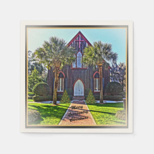 Merry Lowcountry Christmas Bluffton SC Church Napkin