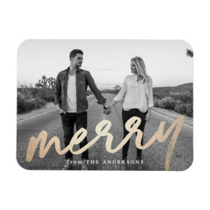 Merry Luxe Holiday Photo Magnet