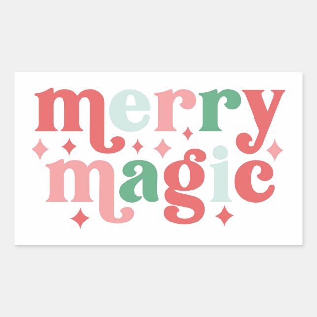 Merry Magic - Colourful Holiday Typography Sticker (Front)