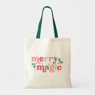 Merry Magic - Colourful Holiday Typography Tote Bag