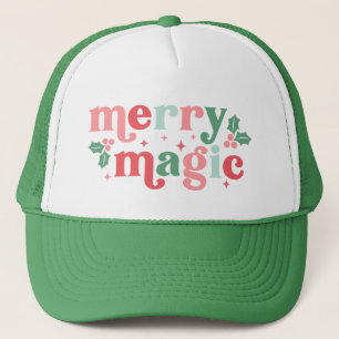 Merry Magic - Colourful Holiday Typography Trucker Hat