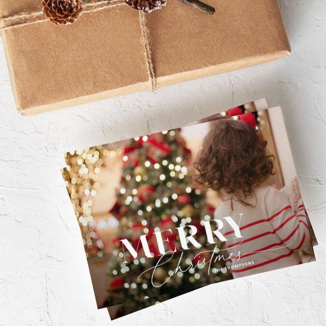 Merry Magic Script & Serif Christmas Photo Card (Creator Uploaded)