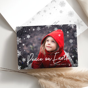 Merry Magic   Snowflake Overlay Photo Holiday Card