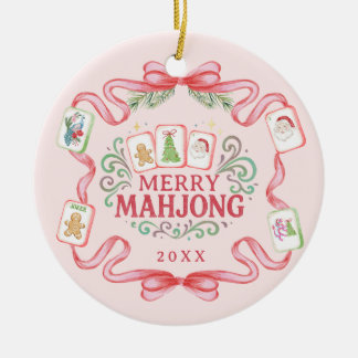 Merry Mahjong | Christmas Ceramic Ornament