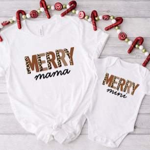 "Merry Mama" Modern Boho Mommy and Me T-Shirt