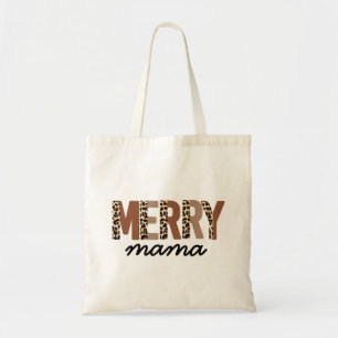 "Merry Mama" Modern Colour Block Leopard Boho Tote Bag