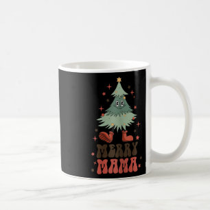 Merry Mama Retro Christmas Tree Face Groovy Matchi Coffee Mug