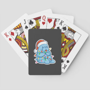 Merry Manatee Christmas Sea Cow Santa Hat Xmas Playing Cards