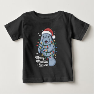 Merry Manatee Season Funny Manatee Sea Cow Mammal Baby T-Shirt