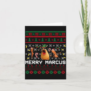 Merry Marcus Ugly Christmas Sweater Funny The Worm Card