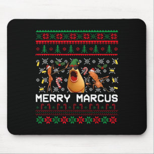 Merry Marcus Ugly Christmas Sweater Funny The Worm Mouse Pad