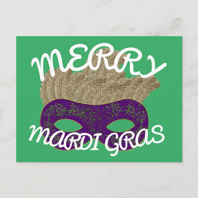 Merry Mardi Gras Postcard (Front)