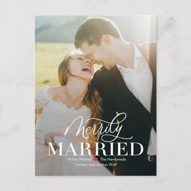 Merry Marriage Newlywed First Christmas Postcard (Front)