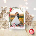 Merry & Married Christmas Wedding Announcement<br><div class="desc">Lovely arched-themed photo Christmas card. Easy to personalize with your details. Please get in touch with me via chat if you have questions about the artwork or need customization. PLEASE NOTE: For assistance on orders,  shipping,  product information,  etc.,  contact Zazzle Customer Care directly https://help.zazzle.com/hc/en-us/articles/221463567-How-Do-I-Contact-Zazzle-Customer-Support-.</div>