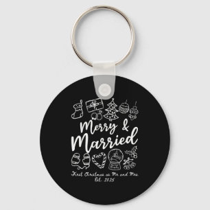 Merry Married First Christmas As Mr And Mrs 2025 N Keychain