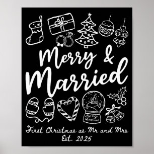 Merry Married First Christmas As Mr And Mrs 2025 N Poster
