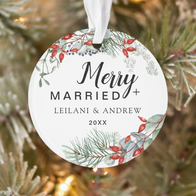 Merry Married Greenery Berry Foliage Ornament (Tree)