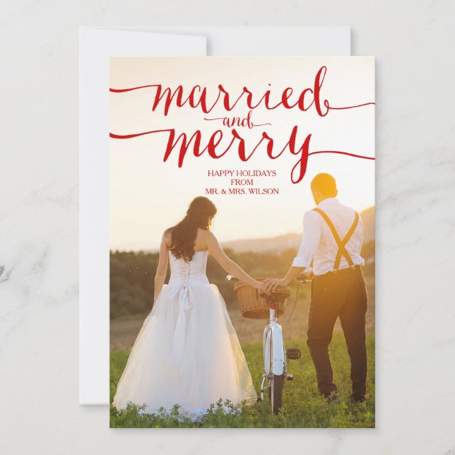 MERRY & MARRIED | HOLIDAY PHOTO CARD (Front)