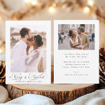 Merry & Married Modern Elegant Script 2 Photo  Holiday Card<br><div class="desc">Modern elegant calligraphy holiday photo card with an additional photo and text on the back.  For more advanced customization of this design,  please click the BLUE DESIGN TOOL BUTTON above!</div>