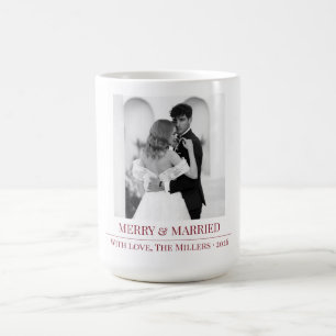 Merry & Married - Personalized Newlywed Christmas Coffee Mug