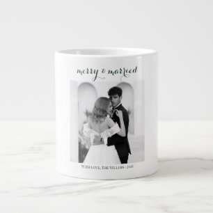 Merry & Married - Personalized Newlywed Christmas Large Coffee Mug