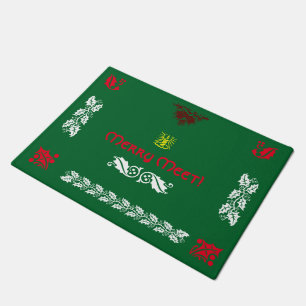 Merry Meet Pagan Yule Seasonal Doormat