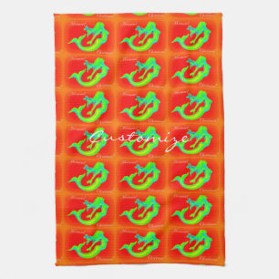 merry mermaid christmas red/green kitchen towel