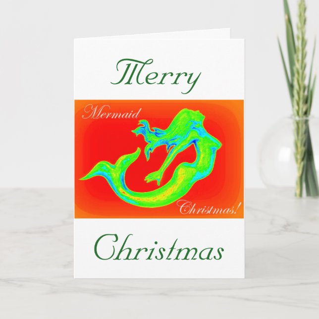 Merry Mermaid Christmas Thunder_Cove Holiday Card (Front)