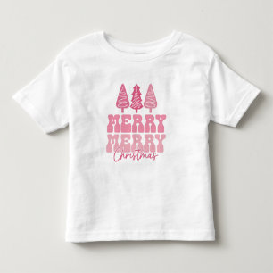 Merry Merry Christmas - Pink Holiday Design Toddler T-shirt