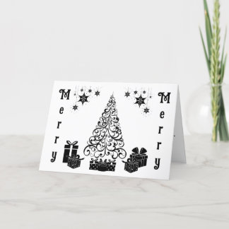 Merry Merry Christmas Tree Chistmas Holiday Card