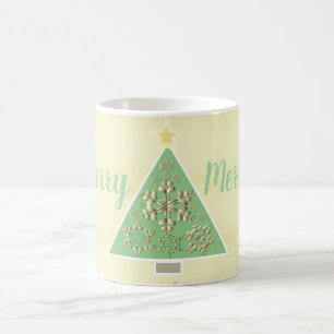 "Merry Merry" Christmas Tree & Snowflakes Coffee Mug