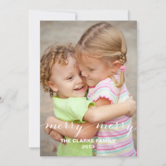 Merry Merry Holiday Photo Card | Light Green