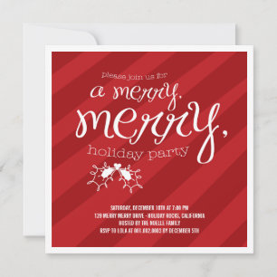 Merry Merry Holly Berries Holiday Party Invitation