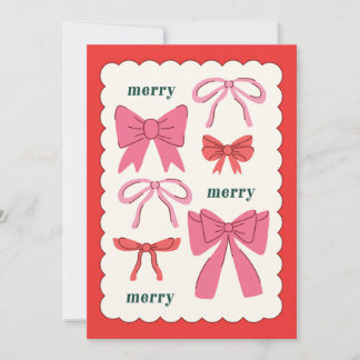 Merry Merry Merry & Bows Holiday Card