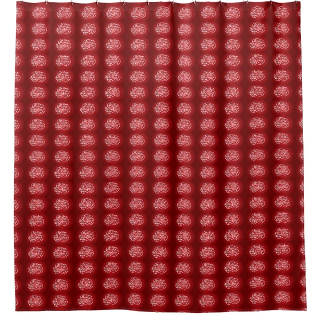 "MERRY MERRY MERRY CHRISTMAS" SHOWER CURTAIN (Front)