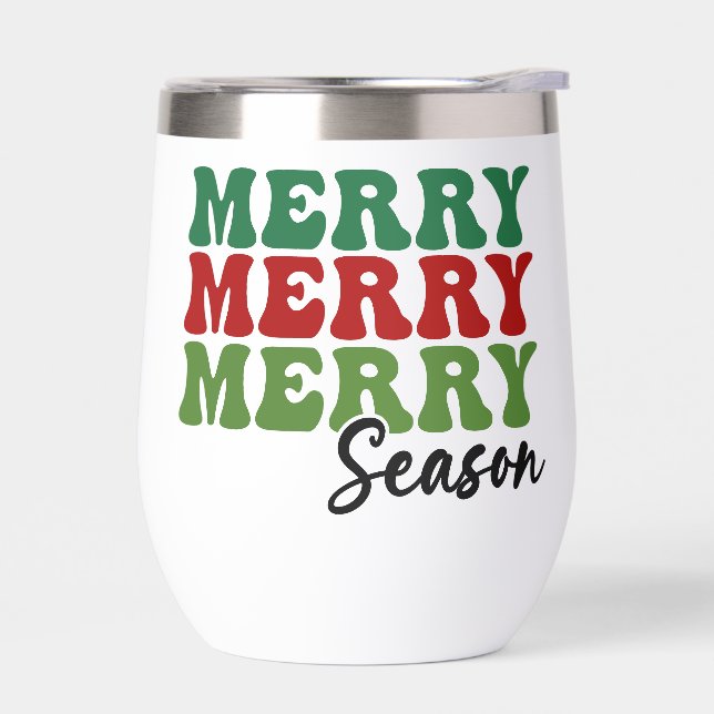 Merry Merry Merry Season - Retro Holiday Art (Left)