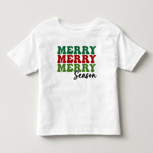 Merry Merry Merry Season - Retro Holiday Art Toddler T-shirt